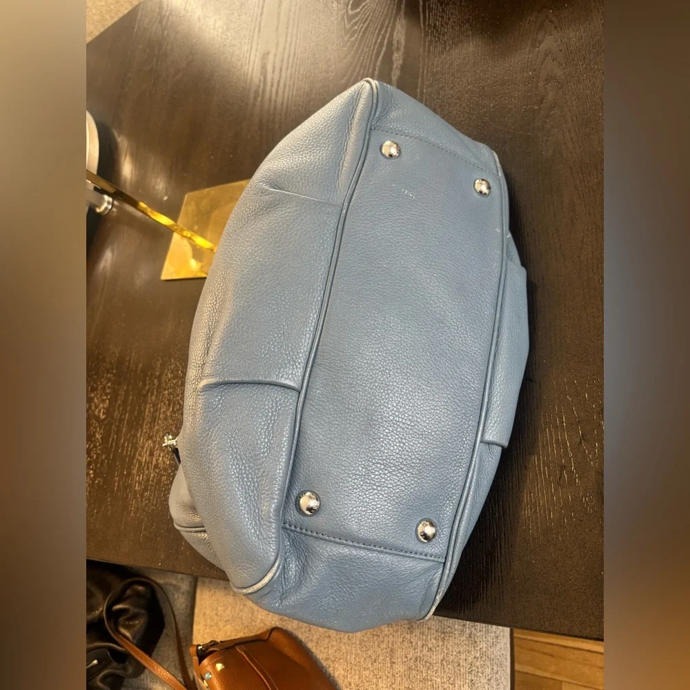 Michael Kors Slate Blue Leather Shoulder Bag